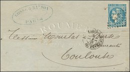 Lettre Avec Texte Daté De Paris Le 8 Avril 1871 Pour Toulouse Remise Au Bureau Ambulant. Losange PB / N° 46 Rep I Càd PA - Oorlog 1870