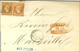 Ancre / N° 13 + 16 Càd AMÉRIQUE / * Sur Lettre De Constantinople Pour Marseille. 1861. - TB / SUP. - Correo Marítimo