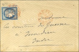 Càd Octo Rouge CORR.D ARM / LIG.B PAQ. FR N° 4 / CG N° 23 Sur Lettre Au Tarif De Militaire Pour Issoudun. 1876. - TB / S - Maritime Post