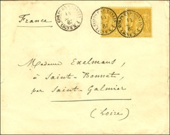 Càd COR EXP TONKIN / LIGNE N° 4 / N° 92 Paire Sur Lettre 2 Ports Du Vice-amiral Courbet à L'escale Des Pescadores. 1885. - Maritime Post