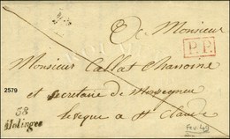 Cursive 38 / Molinges + P.P. Rouge Sur Lettre Avec Texte Daté De Molinges Le 1 Février 1849 Pour St Claude. - SUP. - R. - Andere & Zonder Classificatie