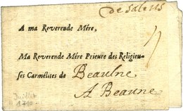 '' De Salins '' (L N° 1A) Sur Lettre Imprimée Des Carmélites. 1710. - SUP. - Andere & Zonder Classificatie