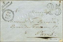 Cursive 2 / Varennes / Courtemont, Taxe 25 DT. 1852. - SUP. - 1801-1848: Precursors XIX