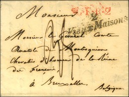 Cursive 2 / Vieux Maisons + L.F.R.2 Rouge Sur Lettre Pour Bruxelles. 1833. - TB. - 1801-1848: Précurseurs XIX