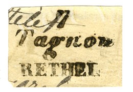 Cursive 7 / Tagnon / RETHEL Sur Fragment. Non Signalé. - TB. - 1801-1848: Précurseurs XIX