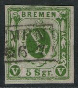 KS Bremen Auf 5 Sgr. Moosgrün - Bremen Nr.4 B - Pracht - Brême