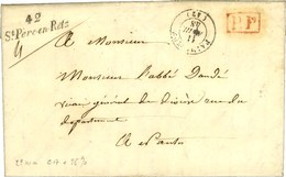 Cursive 42 / St Père-en-Retz + P.P. Rouge Sur Lettre Pour Nantes. 1848. - SUP. - 1801-1848: Precursors XIX
