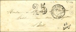 Cursive 43 / Loury + Taxe 25 DT Sur Lettre Pour Paris. 1854. - TB / SUP. - R. - 1801-1848: Precursors XIX
