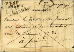Cursive 45 / Lauzun / MARMANDE + P.45.P. / MARMANDE Sur Lettre Pour Paris. 1829. - TB. - R. - 1801-1848: Precursors XIX