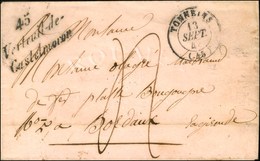 Cursive 45 / Verteuil-de- / Castelmoron + Càd T 15 TONNEINS (45) Sur Lettre Pour Bordeaux. 1847. - TB / SUP. - R. - 1801-1848: Precursors XIX