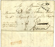 Cursive 47 / Longué / BAUGE Sur Lettre Pour Paris Réexpédiée à Rouen, Au Verso DEBOURSE Rouge (P N° 2465). 1820. - TB /  - 1801-1848: Precursors XIX
