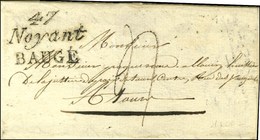 Cursive 47 / Noyant / BAUGÉ, Au Verso Dateur A. 1827. - SUP. - R. - 1801-1848: Precursors XIX