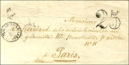 Cursive 48 / Agon + Taxe 25 DT Sur Lettre Pour Paris. 1853. - TB / SUP. - R. - 1801-1848: Precursors XIX