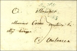 Cursive Bleue 48 / Briquebec / VALOGNES Sur Lettre Pour Coutances. 1820. - TB. - RR. - 1801-1848: Precursors XIX