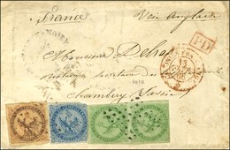 Losange / CG N° 2 (paire) + N° 4 (pd) + N° 5 Càd POINTE-NOIRE / GUADELOUPE Sur Lettre Pour Chambéry. 1866. - TB. - R. - Maritime Post