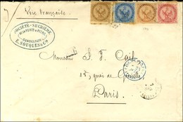 Losange / CG N° 3 + 4 + 5 + 6 Càd GUADELOUPE / POINTE A PITRE Sur Lettre 3 Ports Pour Paris. 1868. Bel Affranchissement. - Maritime Post