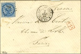 Losange Ancre / CG N° 4 Càd CORR DES ARMEES / LIG. C-PAQ N°1. 1868. - TB / SUP. - R. - Maritime Post