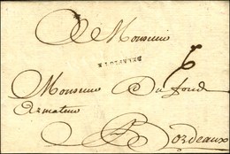 Lettre Avec Texte Daté De St Pierre De La Martinique Le 3 Septembre 1741 Pour Bordeaux. Marque Postale D'entrée DE LA FL - Poste Maritime