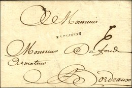 Lettre Avec Texte Daté De St Pierre De La Martinique Le 3 Septembre 1741 Pour Bordeaux. Marque Postale D'entrée DE LA FL - Correo Marítimo