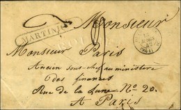 Lettre Avec Texte Daté '' St Pierre Le 1 Février 1842 '' Pour Paris, Au Recto MP Encadrée MARTINIQUE (Jamet N° 14) Et En - Schiffspost