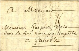 Lettre Avec Texte Daté à L'Artibonnitte Le 3 Octobre 1754 Pour Grenoble. Marque Postale D'entrée à Sec DE LA FLOTTE. Trè - Poste Maritime