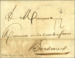 Lettre Avec Texte Daté De Port Au Prince Le 5 Janvier 1791 Pour Bordeaux, Au Recto MP D'entrée Cintrée COLONIES PAR NANT - Poste Maritime