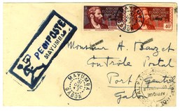 Càd MAYUMBA / GABON Sur Lettre Affranchie Pour Port Gentil, Au Recto Griffe Encadrée PEDIPOSTE / MAYUMBA. 1943. - TB. - Maritime Post