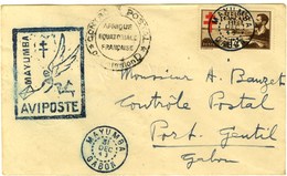 Càd Bleu MAYUMBA / GABON Sur Lettre Affranchie Pour Port Gentil, Au Recto Griffe Encadrée MAYUMBA / AVIPOSTE. 1943. - TB - Maritime Post