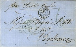 Lettre Avec Texte Daté '' Gorée Le 19 Septembre 1859 '' Pour Bordeaux, Au Recto Grand Cachet Bleu GORÉE / * Et Taxe Tamp - Poste Maritime