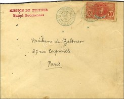 Càd Bleu NIORO / Ht SENEGAL ET NIGER / TP Sénégal 10c. Sur Lettre Pour Paris, Au Recto Griffe Rouge Mission De Zeltner / - Maritime Post