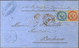 Losange / CG N° 4 + 6 Càd INDE / PONDICHERY Sur Lettre Pour Bordeaux. 1866. - TB. - R. - Maritime Post