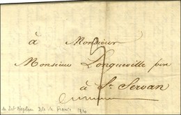 Lettre Avec Texte Daté '' Port Napoléon Le 20 Février 1810 '' (nom Révolutionnaire De Port-Louis) Pour Saint Servan. Rar - Maritime Post