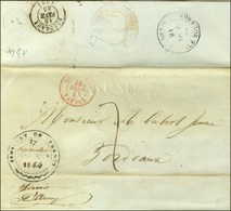 Lettre Avec Texte Daté De '' Port-Louis Le 15 Septembre 1844 '' Pour Bordeaux, Au Recto Cachet CONSULAT DE FRANCE / MAUR - Maritime Post