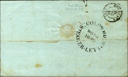 Lettre Avec Texte Daté De '' Port-Louis Le 20 Octobre 1849 '' Acheminée Jusqu'à Colombo Pour Bordeaux, Au Verso Cachet C - Poste Maritime