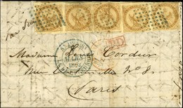 Losange Bleu / CG N° 3 (bande De 3 + Paire, 1 Ex. Pli) Càd Bleu St DENIS / ÎLE DE LA REUNION. 1862. - TB. - R. - Maritime Post