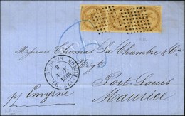 Losange / CG N° 3 (bande De 3) Càd St DENIS / ÎLE DE LA REUNION Sur Lettre Pour Port-Louis (Île Maurice). 1864. - TB / S - Maritime Post