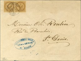 Càd REUNION / SALAZIE / CG N° 3 Paire Sur Lettre Locale Pour St Denis. 1865. - SUP. - R. - Maritime Post