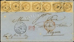 Losange CCH / CG N° 3 Bande De 7 Càd COCHICHINE / SAIGON Sur Devant De Lettre Pour Avignon. 1865. - TB. - R. - Maritime Post