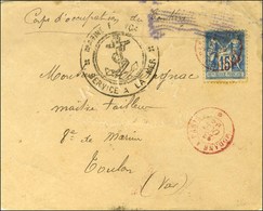Càd Rouge MODANE A PARIS * / N° 90 Sur Lettre Du Corps D'occupation Du Tonkin Pour Toulon, Au Recto Cachet Ancre MARINE  - Maritime Post