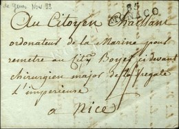 Lettre Avec Texte Daté '' Gênes Le 23 Novembre 1793 '' Adressée à Un Chirugien Major De La Frégate L'Impérieuse à Nice.  - Schiffspost