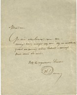 DUMAS Alexandre Père (1802-1870), écrivain Et Homme De Théâtre. - Other & Unclassified