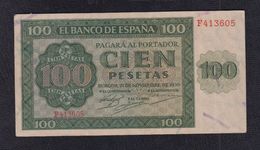 EDIFIL 421a.   100 PTAS 21 DE NOVIEMBRE DE 1936 SERIE F. CONSERVACIÓN EBC- - 100 Peseten