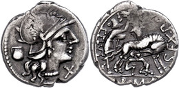 15 Sextus Pompeius Fostulus, Denar (3,85g), 137 V. Chr., Rom. Av: Romakopf Mit Flügelhelm Nach Rechts. Rev: Wölfin Säugt - République (-280 à -27)