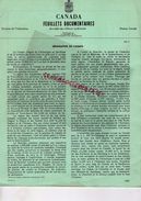 CANADA -OTTAWA- FEUILLETS DOCUMENTAIRES MINISTERE AFFAIRES EXTERIEURES -GEOGRAPHIE-CLIMAT-POPULATION-HISTOIRE-1957 - Documenti Storici