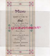 87- ROCHECHOUART- MENU DU 26 AVRIL 1913- IMPRIMERIE DUPANIER - Menükarten