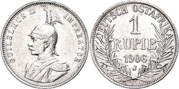 669 DOA, Rupie, 1906, Wilhelm II., Bessere Prägung J, Vz+, Katalog: J. 722 Vz - Autres & Non Classés