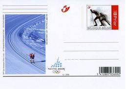 Entier Postal De 2006 Sur CP De BELGIQUE Avec Timbre Et Illust."J.O. D'Hiver De TURIN (Italie) - Ski De Fond" - Winter 2006: Torino