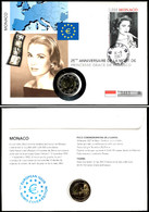 1140 2 Euro, 2007, 25. Todestag Von Grace Kelly, Als Numisbrief, KM 186, Schön 76, Mit Originalschatulle, St. Die Numisb - Autres & Non Classés