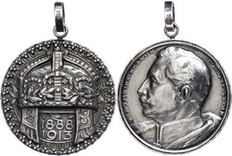 1891 Preußen, Silbermedaille Wilhelm II. Zum 25jährigen Regierungsjubiläum, Von Lauer Nürnberg, Ca. 20 G, Durchmesser 33 - Autres & Non Classés