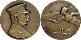 1893 Zeppelin, Bronzemedaille Amerikafahrt Des LZ 126 Im Oktober 1924 Von Mayer Und Wilhlem Stuttgart, Av: Büste Zeppeli - Autres & Non Classés